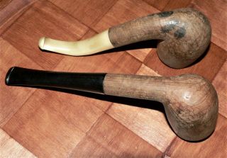 2 x Vintage Skinned Tobacco Pipes.  70,  year old French Briar. 4