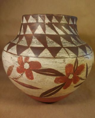 Old Santo Domingo Zia Polychrome Olla Pot Southwest Native Pueblo Pottery