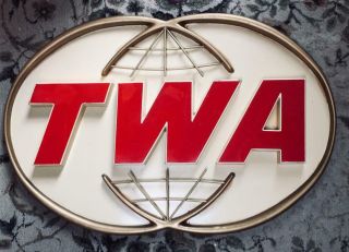1962 Twa Logo Sign,  From Famous Jfk Airport Twa Flight Center,  See Text For Info