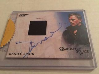 007 James Bond Daniel Craig Costume /155 Auto Autograph Case Incentive Card