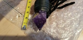 Amethyst wand with Pyrite.  Leather wrapped.  One of a kind item. 4