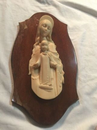 Vintage Religious Wall Hanging Mary Jesus,  Soprammobili Artistici Numbered