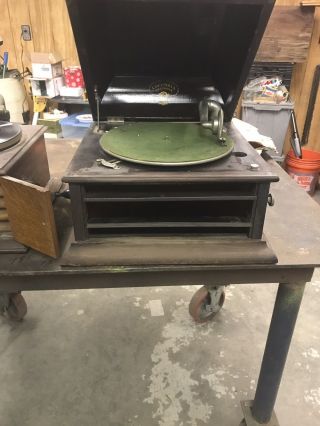 2 Antique Victrola Talking Machine Phonograph Red Mahogany 4
