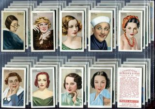 Tobacco Card Set,  Gallaher,  Champions Of Screen & Stage,  Film Stars,  1934