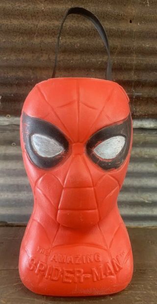 Rare Vtg 1979 Marvel Spider Man Renzi Halloween Trick Or Treat Candy Pail Bucket