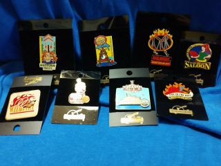 Silver Dollar City Trading Pins Set Of 8,  Saloon,  Wildfire,  Buzz Saw Falls,  Etc