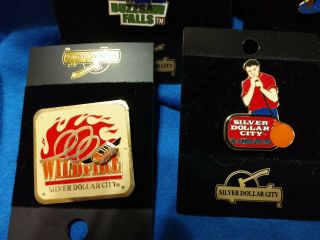 Silver Dollar City trading pins set of 8,  Saloon,  Wildfire,  Buzz Saw Falls,  etc 4