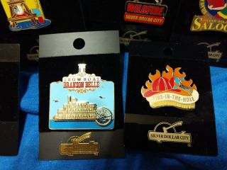 Silver Dollar City trading pins set of 8,  Saloon,  Wildfire,  Buzz Saw Falls,  etc 5