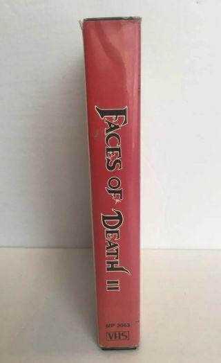 FACES OF DEATH PT.  2 VHS HORROR RARE CULT BANNED IN 46 COUNTRIES Former Rental 4