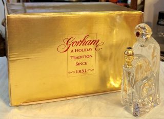 Gorham Crystal 24 Kt Gold Nativity Wise Man King Balthazar Kneeling Figurine