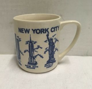 York City Landmark Coffee Cup Mug Emp State Un Building Coney Wtc Liberty
