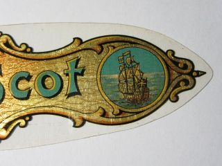 068 The SCOT Sailing Ship Vintage Bicycle DECAL Head Transfer Badge 3