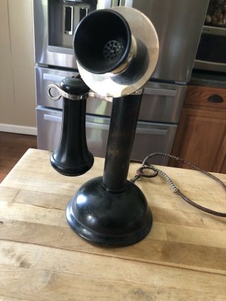 1915 Vintage/antique Chicago Oil Can Candlestick Telephone