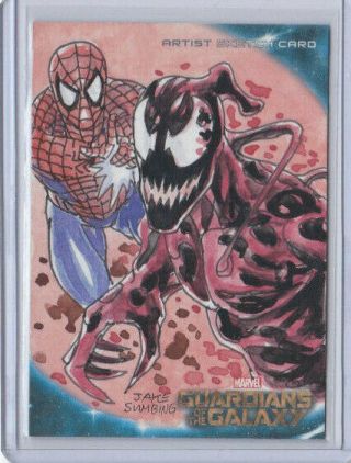 Ud Marvel Guardians Of The Galaxy Artist Sketch Spiderman Venom By Jake Sumbing