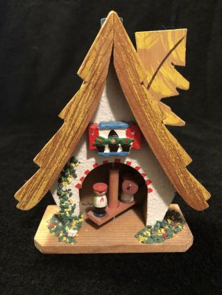 Vintage Fomerz Wood Folk Art Weather Indicator Chalet House Made In Italy