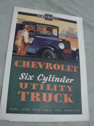 Chevrolets 6 Cylinder 1 1/2 Ton Utility Trucks Advertisements