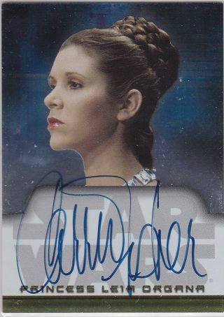 Star Wars 2004 Topps Heritage Carrie Fisher As Princess Leia Organa Autograph