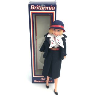 British Airways Britannia Vintage Collectable Air Stewardess Doll & Box Su100080