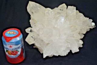 Clear Quartz Crystal Cluster Extra Large 15.  3 Lbs,  13 " X10 " X6 " W/ Stand