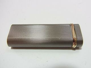 Cartier Paris Gas Lighter Gold Trinity Oval Silver Plated Auth Swiss W/Box 5