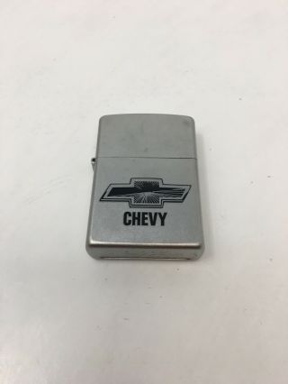 Vintage Retired Zippo Lighter Chevy Made In The Usa 28490 Brushed Chrome Xx3