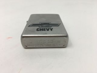Vintage Retired Zippo Lighter Chevy Made in the USA 28490 Brushed Chrome XX3 2
