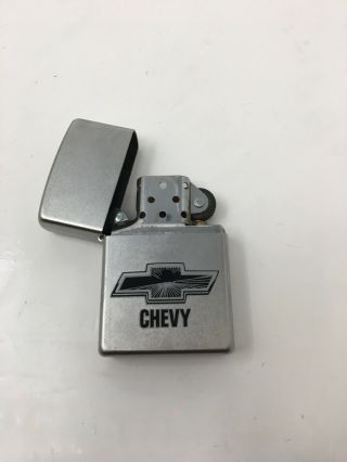 Vintage Retired Zippo Lighter Chevy Made in the USA 28490 Brushed Chrome XX3 3