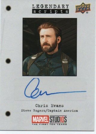 Chris Evans Autograph Card,  Marvel Studios Mcu First 10 Years