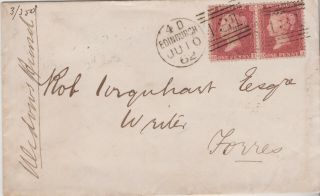 1862 Qv Edinburgh Cover With A Good 1d Penny Red Stamps Sent To Forres