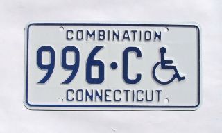 Connecticut Combination Handicapped License Plate 996 - C