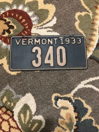1933 Vermont License Plate