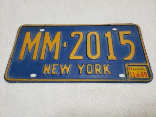 Vintage 1969 York License Plate Mm - 2015 (pre - Owned)