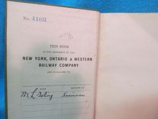 1913 YORK ONTARIO & WESTERN O&W RAILWAY COMPANY RULES BOOK RAILROAD 2