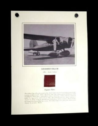 Historical Aviation Memorabilia - Fabric From Amelia Earhart 