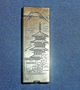 950 Silver Roller Bar Pocket Lighter Engraved Japanese Sterling,  Well Made