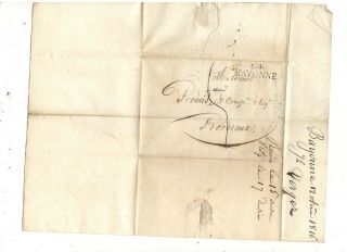 1816 Stampless Folded Letter,  Bayonne,  France,  Stl Pm