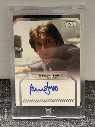 Topps Star Wars Harrison Ford As Han Solo Autograph Signature Trade Card