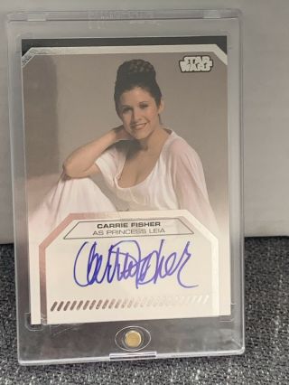 Topps Star Wars Carrie Fisher As Princess Leia Autograph Signature Trade Card