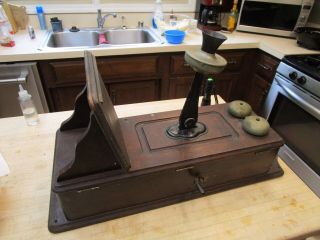 Antique Kellogg Oak Wood Case Wall Phone Crank & Bell For Restoration