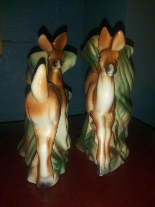 Vintage Stewart B McCulloch California Pottery Set of 2 deer vase doe figurines 4