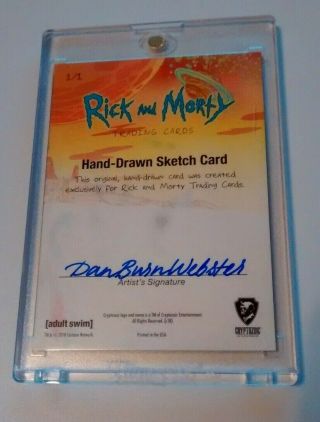 Cryptozoic Rick and Morty Sketch Card Season 1 DAN BURN WEBSTER 1/1 BEST PIECE 4