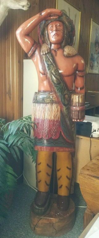 Wooden Indian Cigar Store Statue 6 Feet Tall
