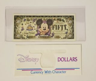 Mickey Mouse $50 Disney Dollars D Series D00002738 Disneyland 50th Anniv.  2005