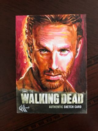 Cryptozoic Walking Dead Season 2 Rick 1/1 Sketch Card Artist Proof Chris Hoffman