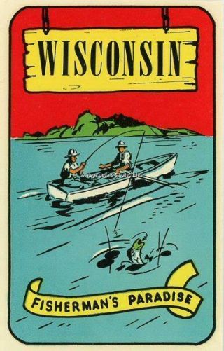 Vintage Wisconsin State Fisherman 