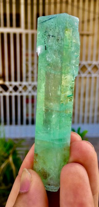 Wow 245 C.  T Top Quality Damage Terminated Green Beryl Aquamarine Crystal 3