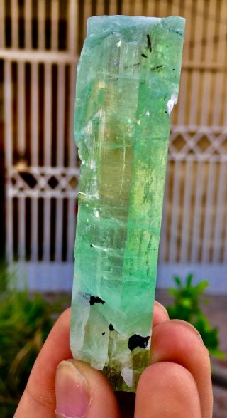 Wow 245 C.  T Top Quality Damage Terminated Green Beryl Aquamarine Crystal 4