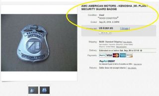 American Motors Corporation (1970 - 1987) Security Guard Badge – NOS 4