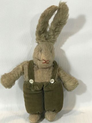 Adorable Norah Wellings Bunny Rabbit Doll Glass Eyes 11 " From Toe To Top Of Ears