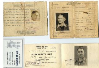 Judaica Palestine Palmach Member Documents 1930 - 40s